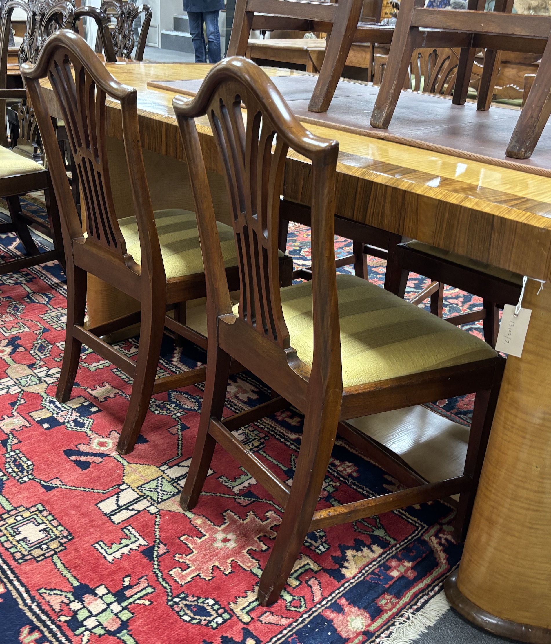 A set of six George III mahogany dining chairs